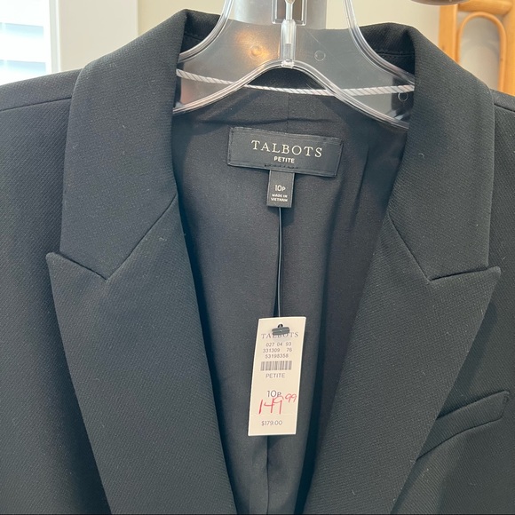 NWT Talbots Black Polyester Blend Blazer 10P - Picture 3 of 4